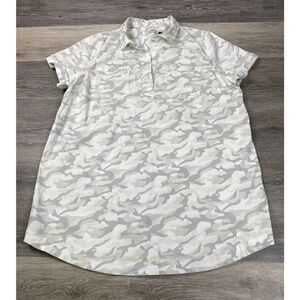 Vineyard Vines Margo‎ Camo Utility Shirt Dress Plus Size 20 Preppy Casual